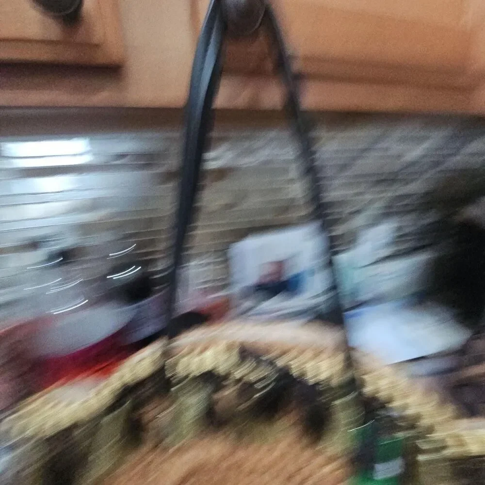 Sam Edelman Round Woven Straw Tote Bag with Decorative Tassels and Coin Accents